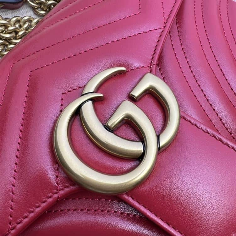GUCCI GG MARMONT SMALL SHOULDER BAG RED LEATHER – GB62