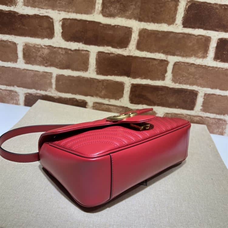 GUCCI GG MARMONT SMALL SHOULDER BAG RED LEATHER – GB62
