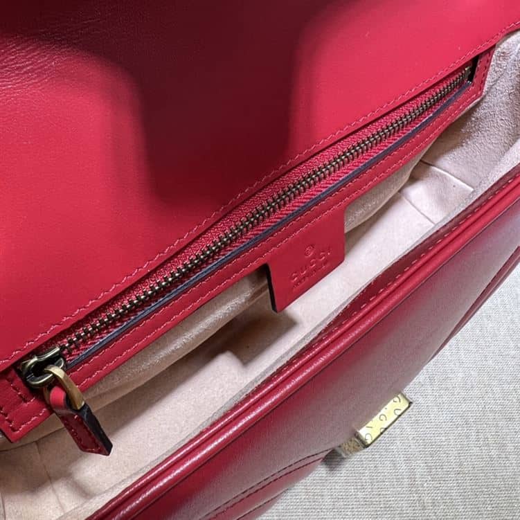 GUCCI GG MARMONT SMALL SHOULDER BAG RED LEATHER – GB62