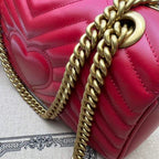 GUCCI GG MARMONT SMALL SHOULDER BAG RED LEATHER – GB62