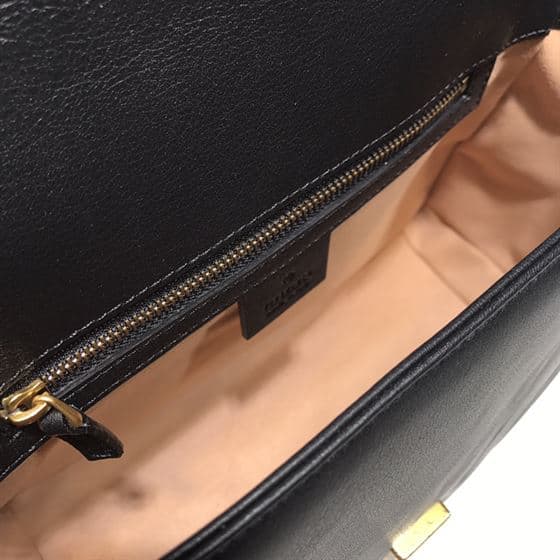 GUCCI GG MARMONT SMALL TOP HANDLE BAG IN BLACK LEATHER – GB50