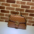 GUCCI GG MARMONT SMALL TOP HANDLE BAG IN BROWN LEATHER – GB52