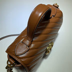 GUCCI GG MARMONT SMALL TOP HANDLE BAG IN BROWN LEATHER – GB52