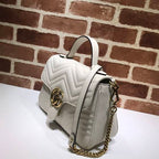 GUCCI GG MARMONT SMALL TOP HANDLE BAG IN WHITE LEATHER – GB51