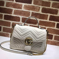GUCCI GG MARMONT SMALL TOP HANDLE BAG IN WHITE LEATHER – GB51