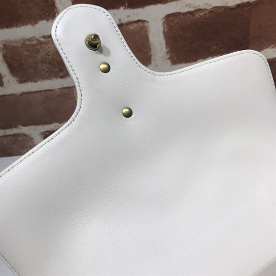 GUCCI GG MARMONT SMALL TOP HANDLE BAG IN WHITE LEATHER – GB51