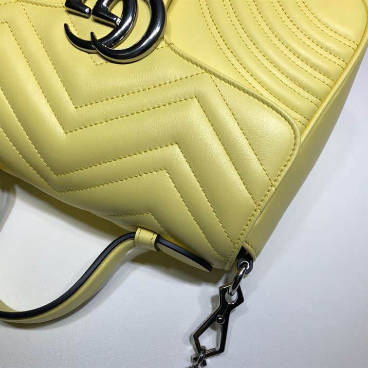 GUCCI GG MARMONT SMALL TOP HANDLE BAG IN YELOW LEATHER – GB53