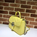 GUCCI GG MARMONT SMALL TOP HANDLE BAG IN YELOW LEATHER – GB53