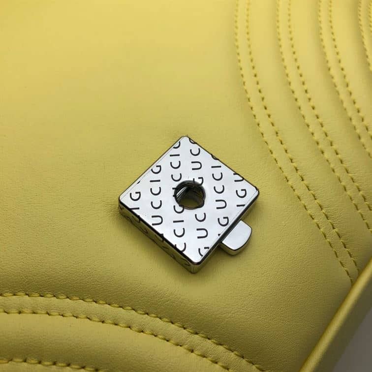 GUCCI GG MARMONT SMALL TOP HANDLE BAG IN YELOW LEATHER – GB53