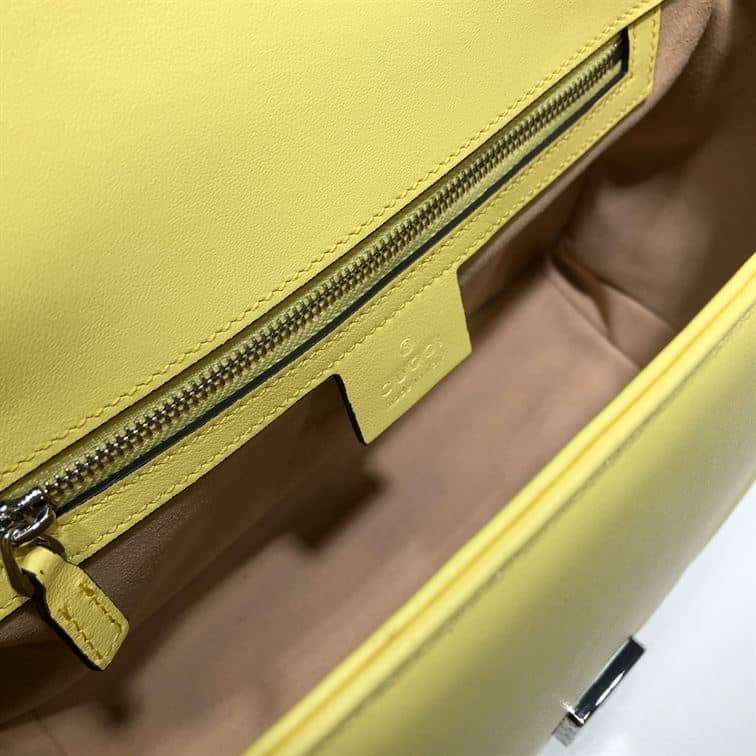 GUCCI GG MARMONT SMALL TOP HANDLE BAG IN YELOW LEATHER – GB53
