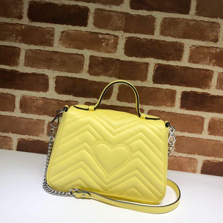 GUCCI GG MARMONT SMALL TOP HANDLE BAG IN YELOW LEATHER – GB53