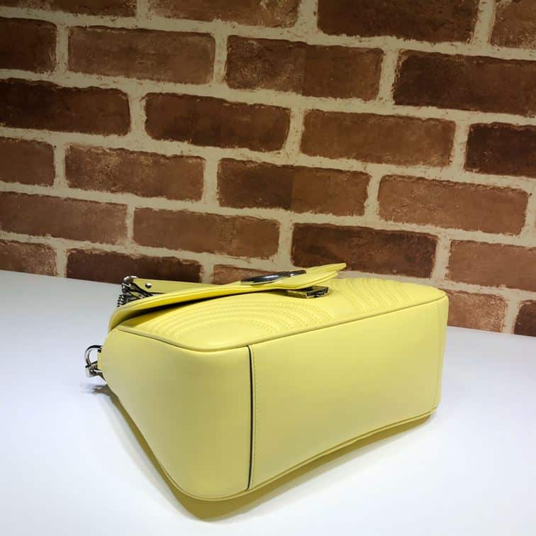GUCCI GG MARMONT SMALL TOP HANDLE BAG IN YELOW LEATHER – GB53
