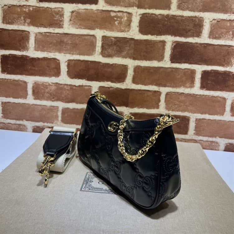 GUCCI GG MATELASSE HANDBAG WITH BLACK LEATHER – GB89