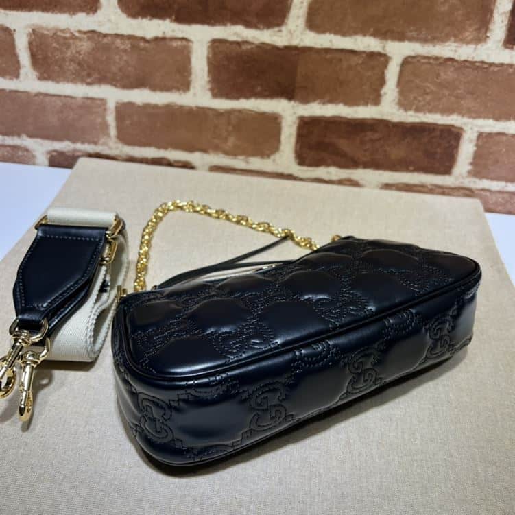 GUCCI GG MATELASSE HANDBAG WITH BLACK LEATHER – GB89