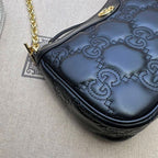 GUCCI GG MATELASSE HANDBAG WITH BLACK LEATHER – GB89