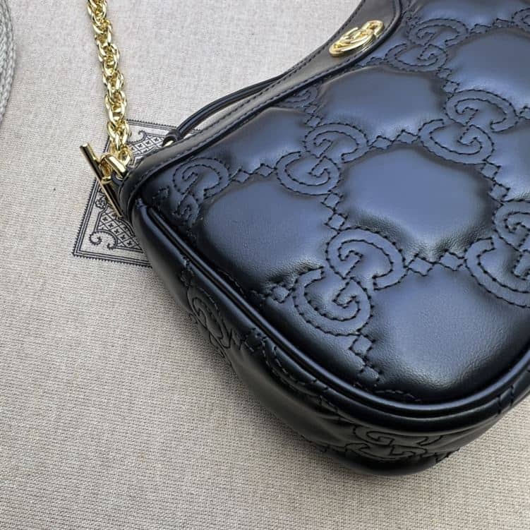 GUCCI GG MATELASSE HANDBAG WITH BLACK LEATHER – GB89
