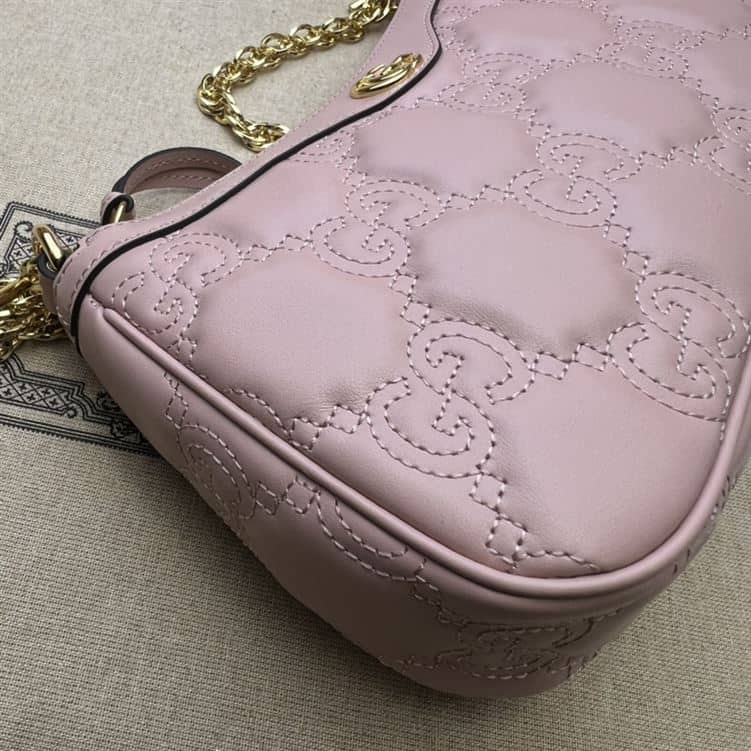 GUCCI GG MATELASSE HANDBAG WITH PINK LEATHER – GB88