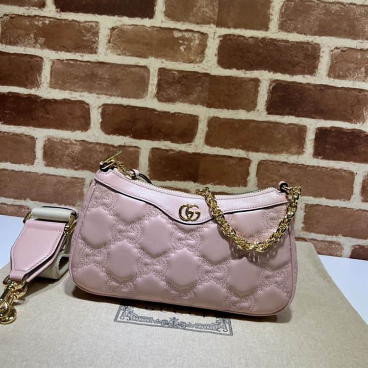 GUCCI GG MATELASSE HANDBAG WITH PINK LEATHER – GB88