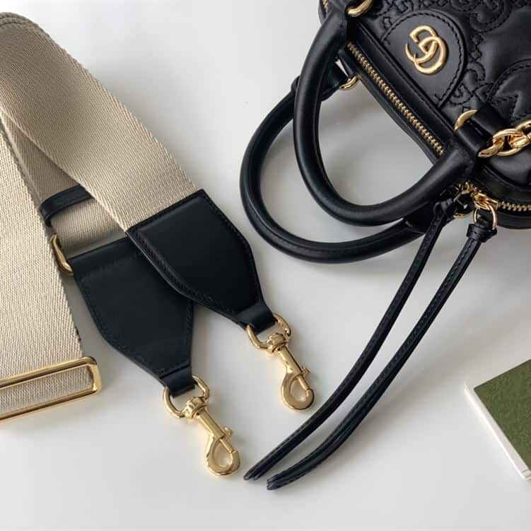 GUCCI GG MATELASSE MINI BAG IN BLACK LEATHER – GB69