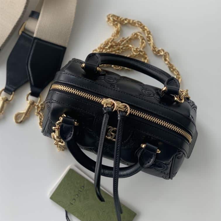 GUCCI GG MATELASSE MINI BAG IN BLACK LEATHER – GB69