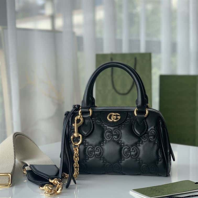 GUCCI GG MATELASSE MINI BAG IN BLACK LEATHER – GB69