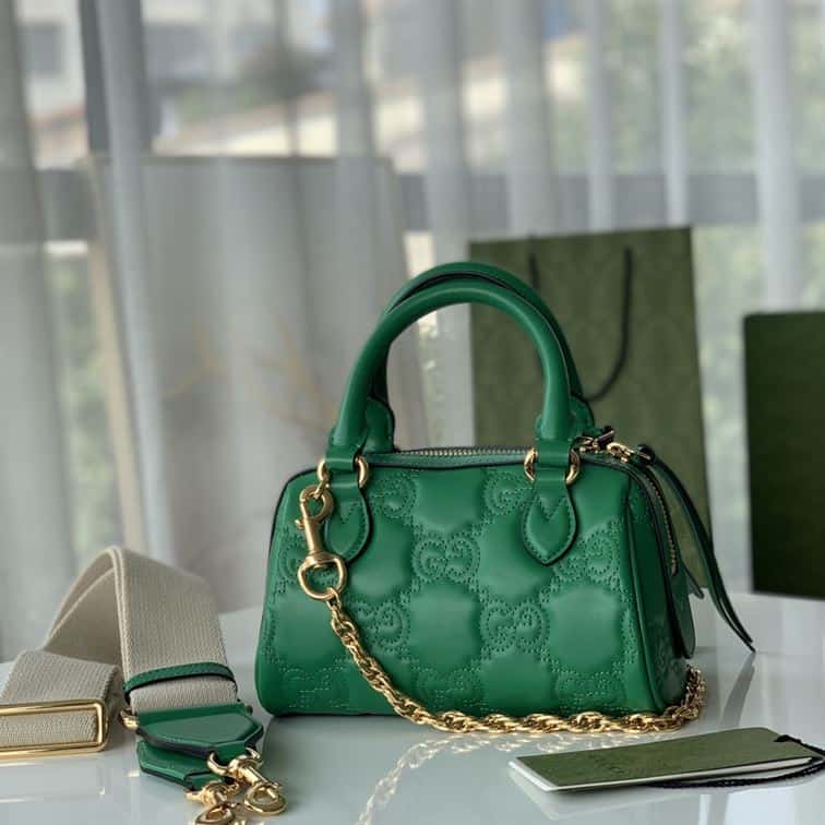 GUCCI GG MATELASSE MINI BAG IN BRIGHT GREEN LEATHER – GB70