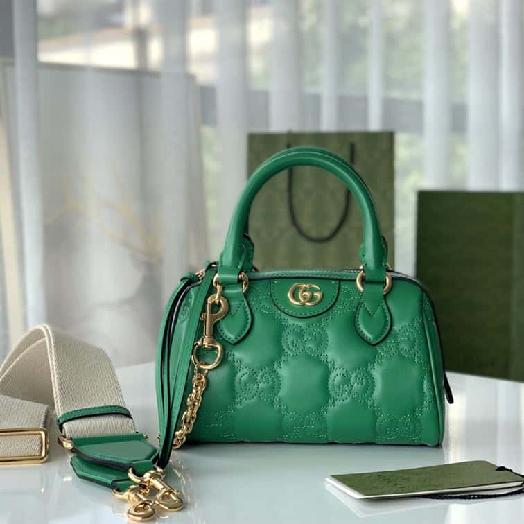 GUCCI GG MATELASSE MINI BAG IN BRIGHT GREEN LEATHER – GB70