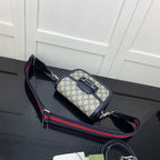 GUCCI HORSEBIT 1955 MINI BAG IN BEIGE AND BLUE GG SUPREME CANVAS – GB11