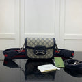 GUCCI HORSEBIT 1955 MINI BAG IN BEIGE AND BLUE GG SUPREME CANVAS – GB11
