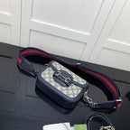 GUCCI HORSEBIT 1955 MINI BAG IN BEIGE AND BLUE GG SUPREME CANVAS – GB11