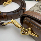 GUCCI HORSEBIT 1955 MINI BAG IN BEIGE AND EBONY GG SUPREME CANVAS – GB01