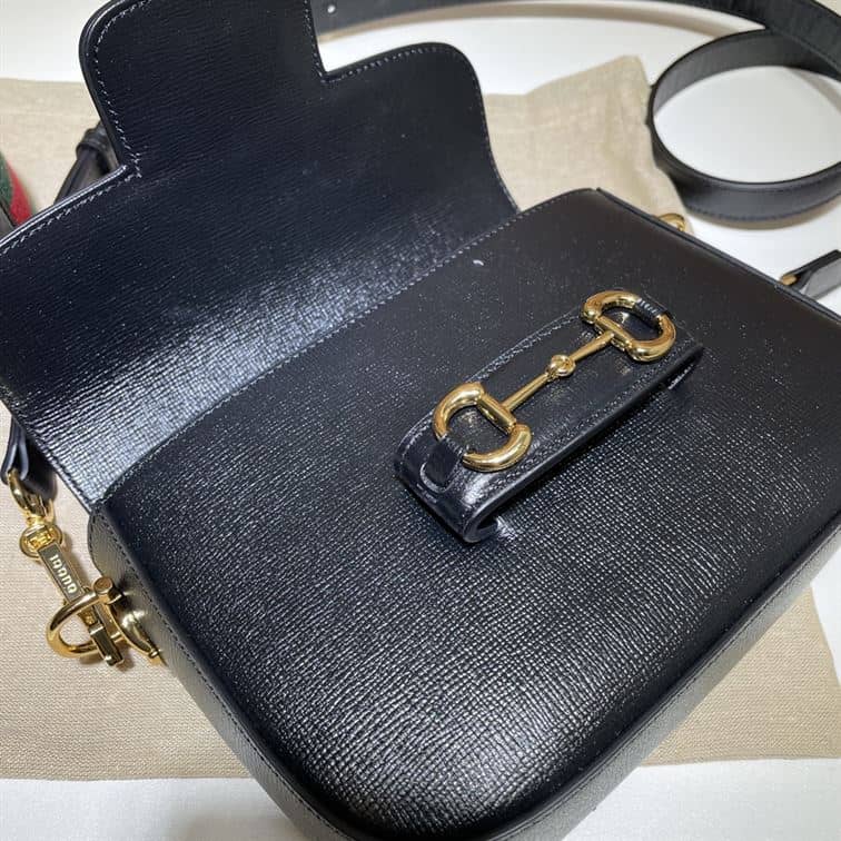 GUCCI HORSEBIT 1955 MINI BAG IN BLACK LEATHER – GB12