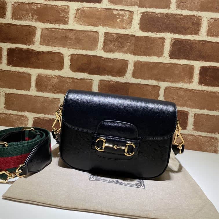 GUCCI HORSEBIT 1955 MINI BAG IN BLACK LEATHER – GB12