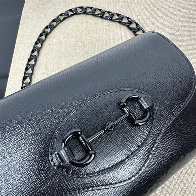 GUCCI HORSEBIT 1955 MINI BAG IN BLACK LEATHER – GB33
