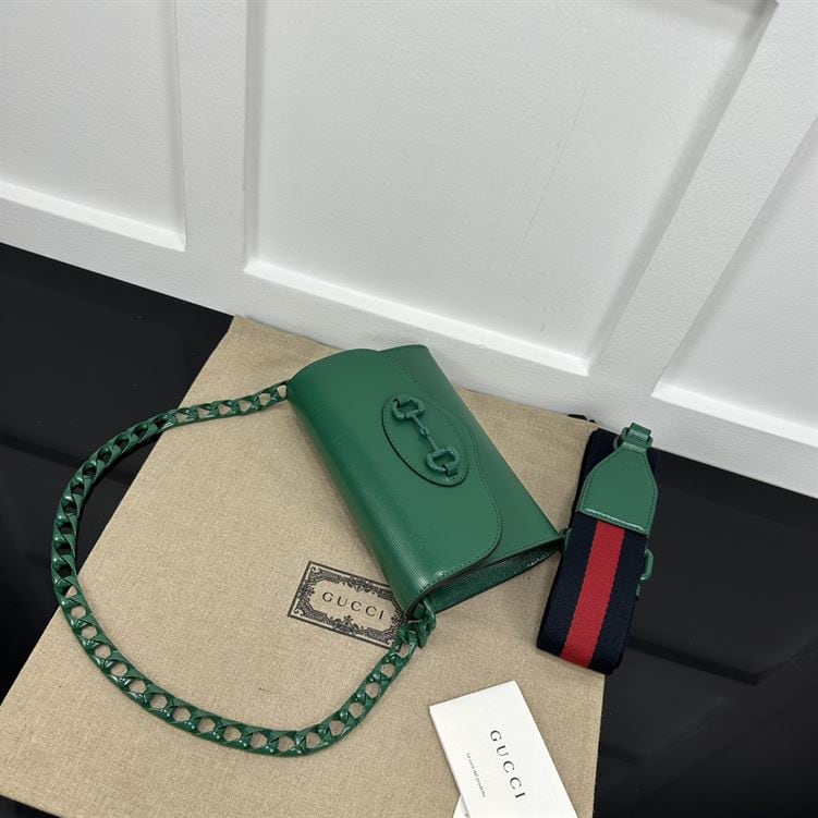 GUCCI HORSEBIT 1955 MINI BAG IN GREEN LEATHER – GB32