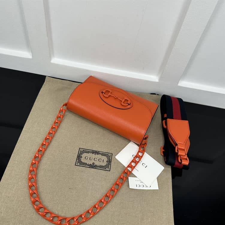GUCCI HORSEBIT 1955 MINI BAG IN ORANGE LEATHER – GB34
