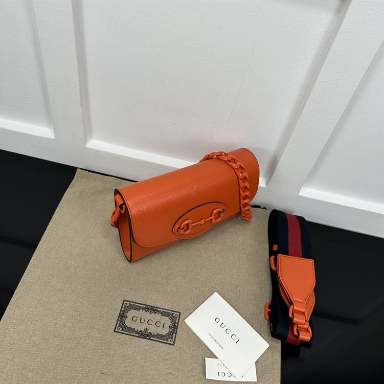 GUCCI HORSEBIT 1955 MINI BAG IN ORANGE LEATHER – GB34