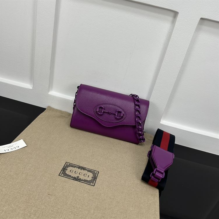 GUCCI HORSEBIT 1955 MINI BAG IN PURPLE LEATHER – GB31
