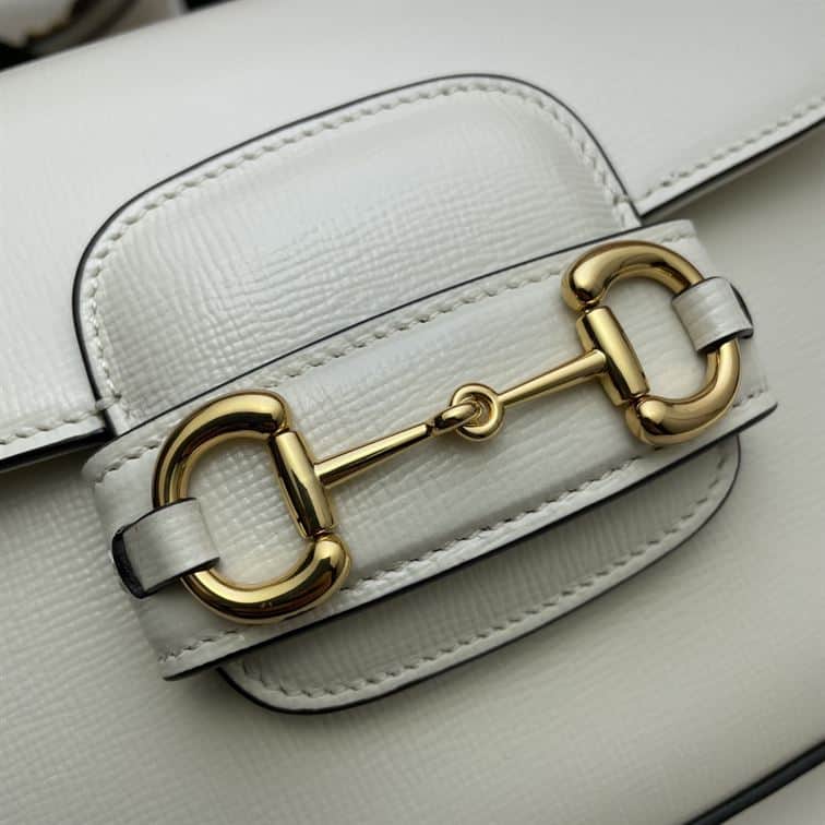 GUCCI HORSEBIT 1955 MINI BAG IN WHITE LEATHER – GB10