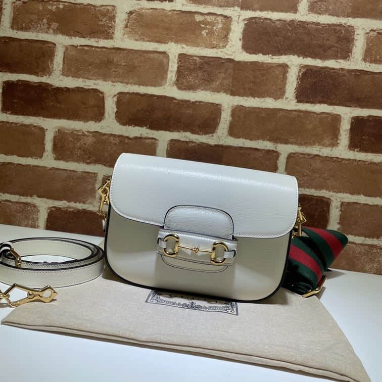 GUCCI HORSEBIT 1955 MINI BAG IN WHITE LEATHER – GB10