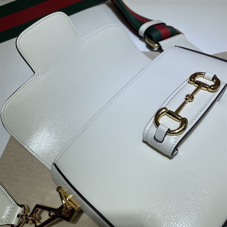 GUCCI HORSEBIT 1955 MINI BAG IN WHITE LEATHER – GB10
