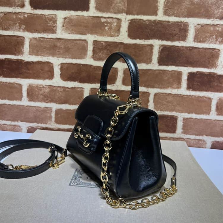 GUCCI HORSEBIT 1955 MINI BAG WITH BLACK LEATHER – GB21