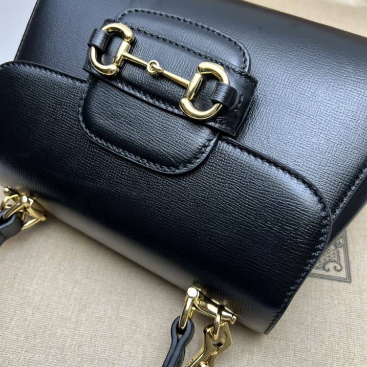 GUCCI HORSEBIT 1955 MINI BAG WITH BLACK LEATHER – GB21
