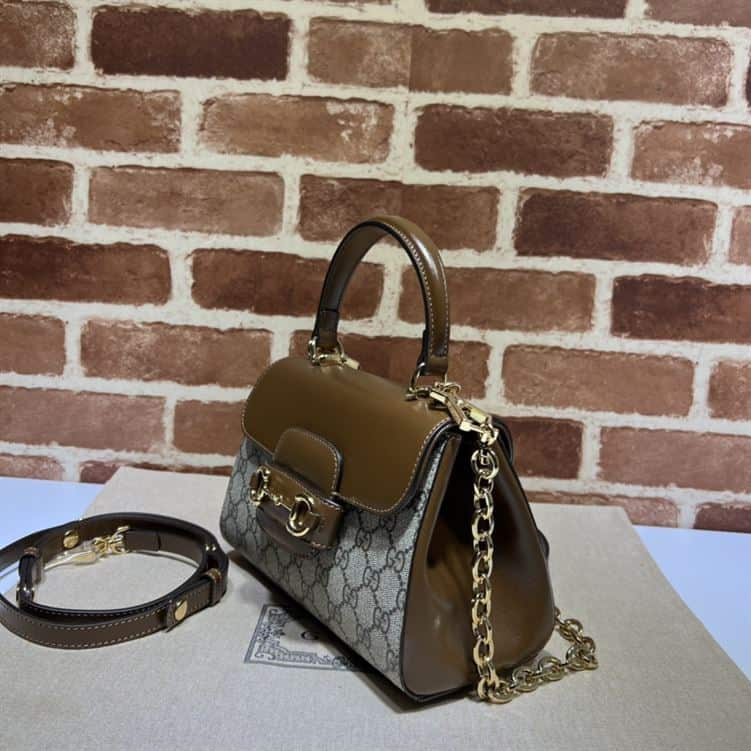 GUCCI HORSEBIT 1955 MINI BAG WITH LIGHT BROWN – GB22