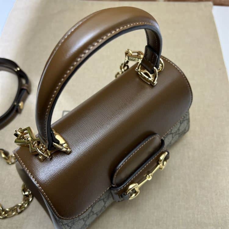 GUCCI HORSEBIT 1955 MINI BAG WITH LIGHT BROWN – GB22
