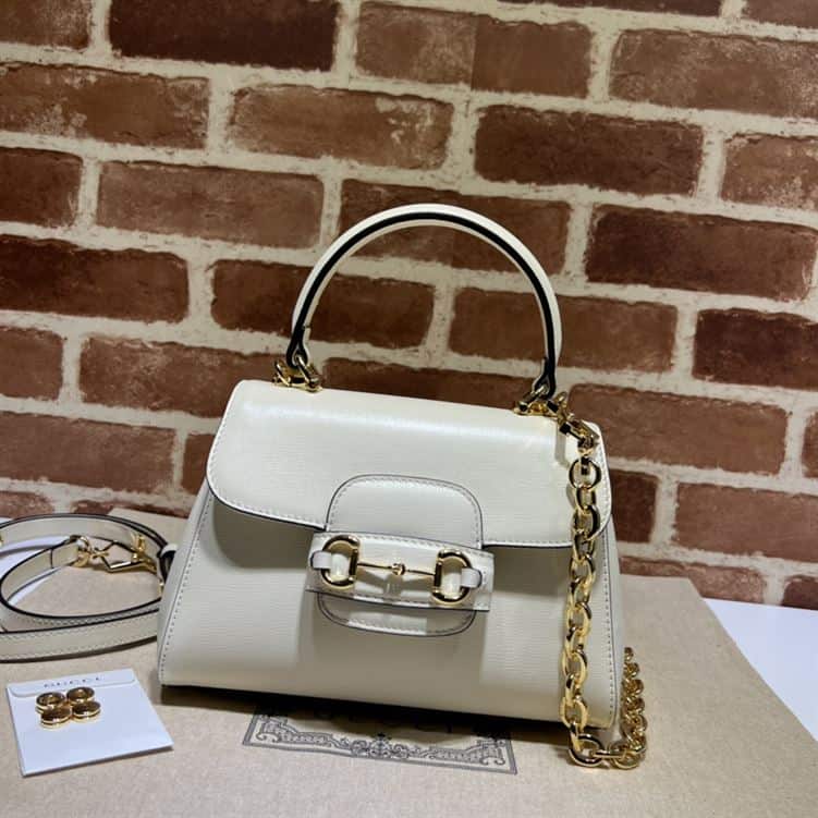 GUCCI HORSEBIT 1955 MINI BAG WITH WHITE LEATHER – GB19