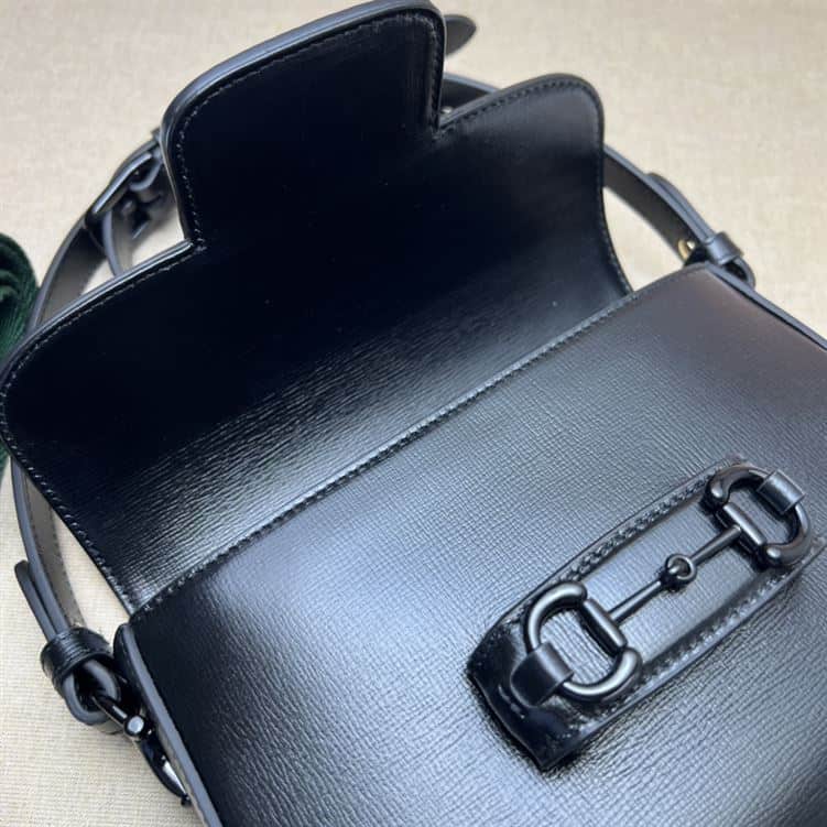 GUCCI HORSEBIT 1955 SMALL SHOULDER BAG BLACK LEATHER – GB24
