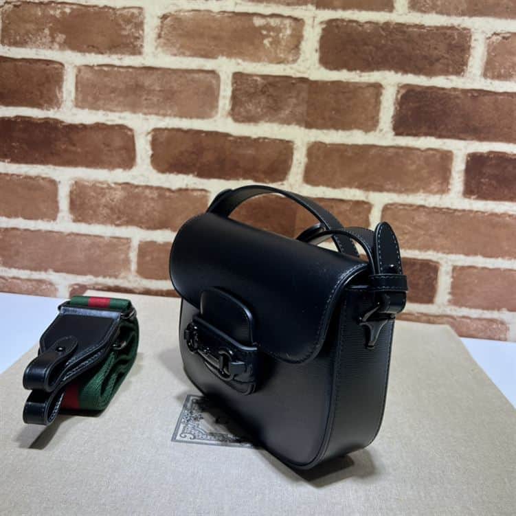 GUCCI HORSEBIT 1955 SMALL SHOULDER BAG BLACK LEATHER – GB24