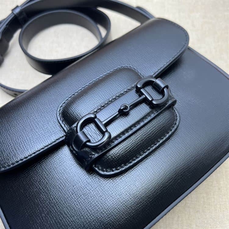 GUCCI HORSEBIT 1955 SMALL SHOULDER BAG BLACK LEATHER – GB24