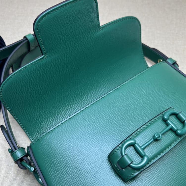 GUCCI HORSEBIT 1955 SMALL SHOULDER BAG GREEN LEATHER – GB25